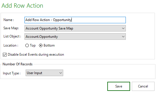 Add Row Action